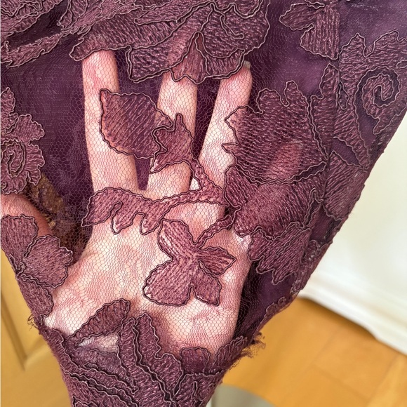 🤍Tadashi Shoji Purple Sheath Midi Dress V-Neck Sleeveless🤍 - Picture 8 of 9